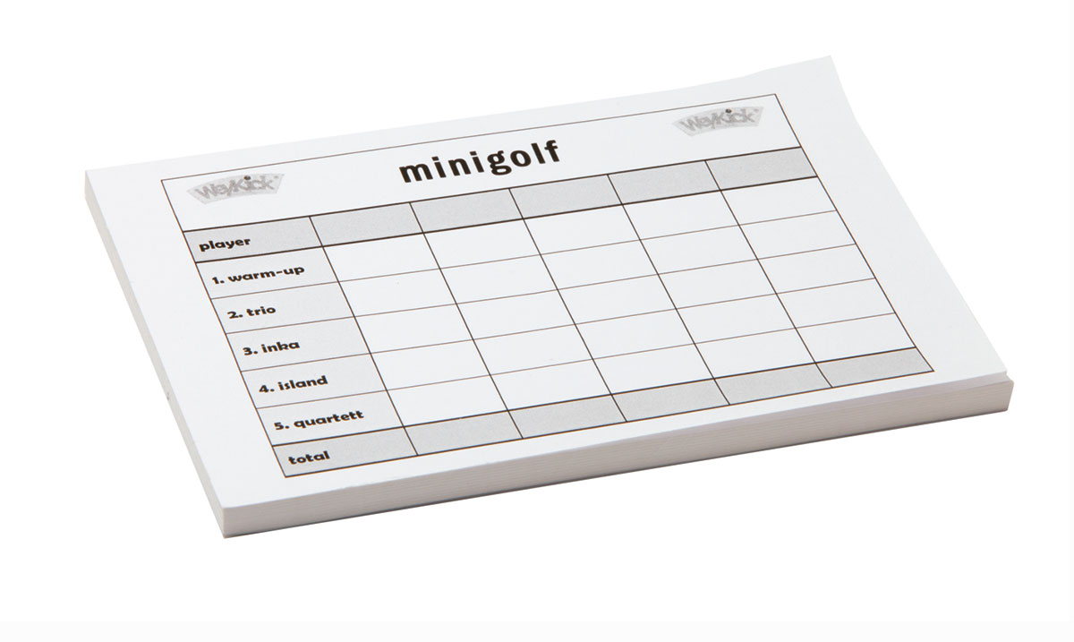 Minigolf scoring pad